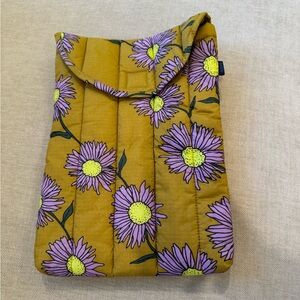 BAGGU Yellow and Purple Floral Laptop Bag 13/14